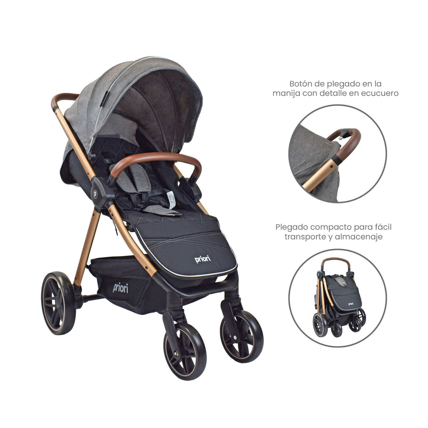 Coche Bebé Priori Maverick Gris